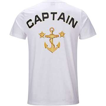 Funny World Men's Captain Costume T-Shirts (XL, White)