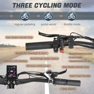 PHILODO Electric Bike for Adults, Dual Motor Fat Tire Ebike 2 * 1000W Dual Battery Electric Bicycles 48V 46AH with Full Suspension Hydraulic Disc Brakes 35MPH