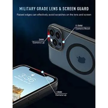 Mgnaooi Magnetic Case for iPhone 13 Pro Case [MIL-Grade Drop Tested & Compatible with MagSafe] Translucent Matte Back with Aluminum Alloy Keys, Shockproof 13 Pro Phone Case 6.1 Inch, Black