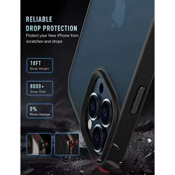 Mgnaooi Magnetic Case for iPhone 13 Pro Case [MIL-Grade Drop Tested & Compatible with MagSafe] Translucent Matte Back with Aluminum Alloy Keys, Shockproof 13 Pro Phone Case 6.1 Inch, Black