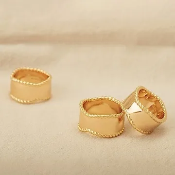 Chic GNIRTSI Gold Twisted Band Ring for Women