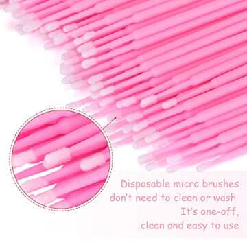 G2PLUS 500PCS Cotton Swabs, Disposable Micro Applicators Brush for Makeup and Personal Care Cosmetic Brush, Micro Swabs for Eyelash Extensions, Nails, Eyeliner (Head Diameter: 2.0mm)