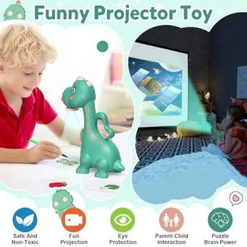 KETIEE Dinosaur Drawing Projector Toys for Ages 5-7 Tracing and Drawing Projector for Kids with Two Projector Heads, Smart Art Sketcher Projector with 96 Stencils, Toddler Toys for Boys (Green)