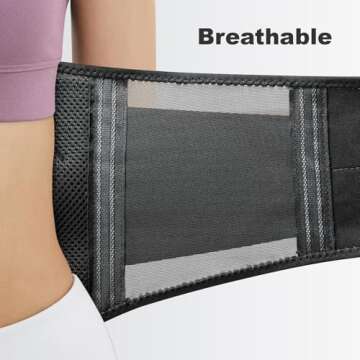 AllyFlex Sports® Lightweight Back Brace for Men & Women Under Uniform, Dual Medical 3D Lumbar Pads ...