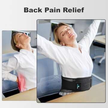 AllyFlex Sports® Lightweight Back Brace for Men & Women Under Uniform, Dual Medical 3D Lumbar Pads for Lower Back Pain Relief, Breathable Mesh with Adjustable Stapes for Back Stress - XS/S