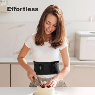 AllyFlex Sports® Lightweight Back Brace for Men & Women Under Uniform, Dual Medical 3D Lumbar Pads for Lower Back Pain Relief, Breathable Mesh with Adjustable Stapes for Back Stress - XS/S