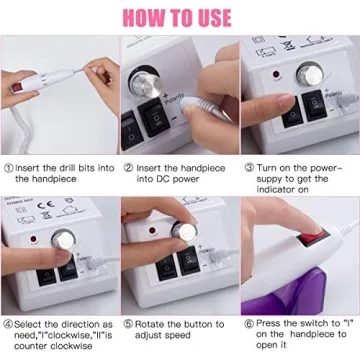DiiDa Professional Electric Nail File Set for Home Manicure