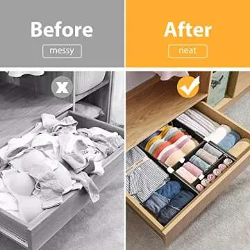 Adjustable JONYJ Drawer Dividers 4 Pack for Easy Organizing