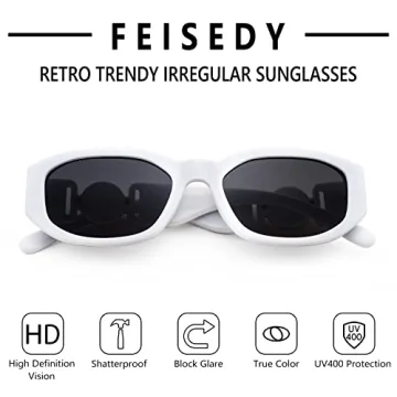 FEISEDY Retro Rectangle Sunglasses for All Occasions
