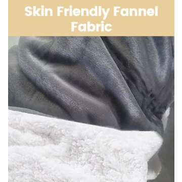 JAQUETEA Heated Blanket Electric Throw Blanket- 50''x60'' Heating Blanket Throw 4 Hours Auto-Off & 4 Heating Levels Over-Heat Protection, Machine Washable Flannel Sherpa,Electric ETL Certification