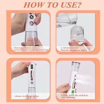 Nano Facial Mister, Double Nozzle Cool Mist Nano Facial Misting Device with Skin Analyzer, Portable USB Rechargeable Facial Sprayer for Eyelash Extensions, Face Moisturizing, Skin Care