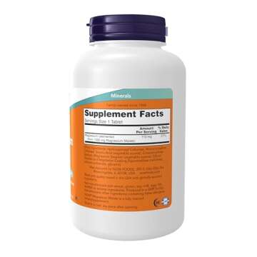 NOW Foods Supplements, Magnesium Malate 1000 mg, Energy Production*, Nervous System Support*, 180 Ta...