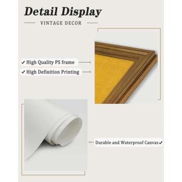 KBKBART Gold Framed Canvas Wall Art, Vintage Japanese Crane Poster with Seven Cranes Bird illustration Wall Art Prints Japanese Decor for Bedroom, Retro Asian Bird Art, Vintage Home Decor(8"x10")