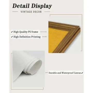 KBKBART Gold Framed Canvas Wall Art, Vintage Japanese Crane Poster with Seven Cranes Bird illustration Wall Art Prints Japanese Decor for Bedroom, Retro Asian Bird Art, Vintage Home Decor(8"x10")