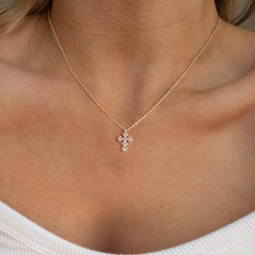 KICKGY Gold Cross Necklace - Dainty Everyday Jewelry
