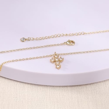 KICKGY Gold Cross Necklace - Dainty Everyday Jewelry
