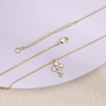 KICKGY Gold Cross Necklace - Dainty Everyday Jewelry