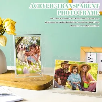 Elegant CroBlissful Scalloped Acrylic Picture Frames