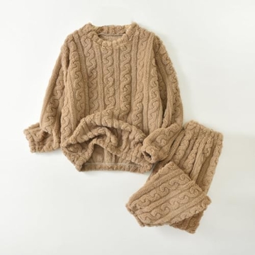 EWASWON Women's Winter Pajama Sets - Cozy Fleece Lounge Wear