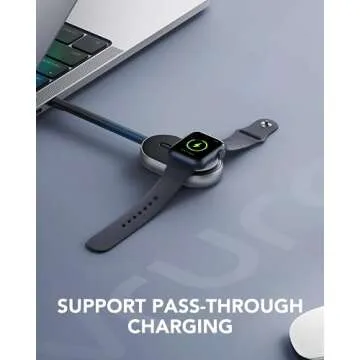 Portable Charger for Apple Watch, VRURC 1200mAh Portable Watch Charger,Magnetic Keychain Wireless Power Bank Watch Charger for iWatch Series 8/UItra/7/6/SE/5/4/3-Pink