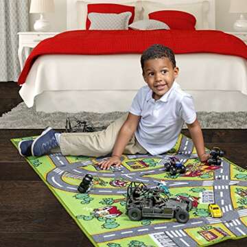 Kids Rug Carpet Playmat City Life Learn Have Fun Safe, Children's Educational, Road Traffic System, ...
