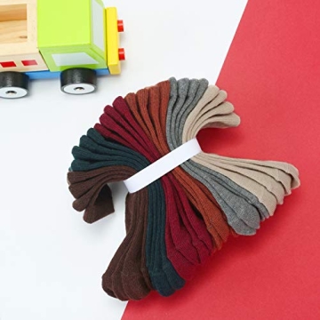 JAKIDAR 12 Pack Baby Toddler Socks Non Slip Grip Cotton Crew Socks for Boys Girls Infants Kids, Ango...
