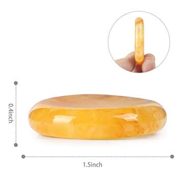 Artistone Citrine Crystal Thumb Worry Stone Hand Carved Healing Crystal Pocket Palm Stone for Meditation Reiki,Water Drop Shaped