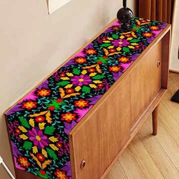 Nepnuser Mexican Table Runner for Dia De Los Muertos