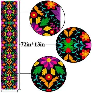 Nepnuser Mexican Table Runner for Dia De Los Muertos