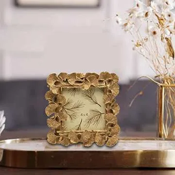 Vintage Square Picture Frame - Antique Gold Photo Decor