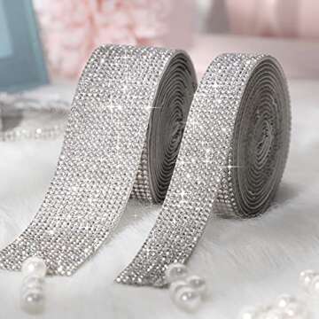 Rhinestone Diamond Ribbon 5 Rolls of 4.5 Yards for Craft