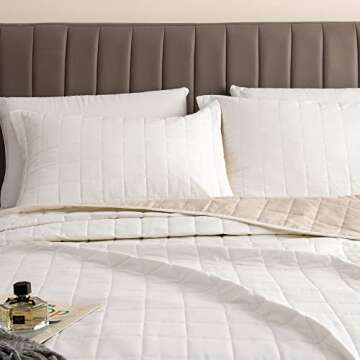 Elegant Great Bay Home Reversible Quilt Set - Cream/Sand, All-Season Coverlet