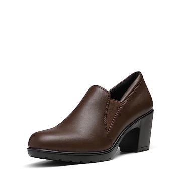 DREAM PAIRS Women's Low Chunky Block Heels Pumps Comfortable Slip-on Loafers