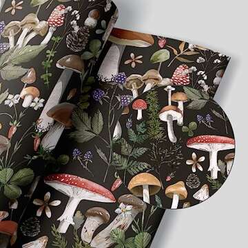 Dresser Drawer Liner Beautiful Mushroom Patterns Shelf Paper for Kitchen Cabinets Self Adhesive Cont...