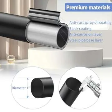 ZYRW Adjustable Blackout Curtain Rod for Windows 28-48 Inches