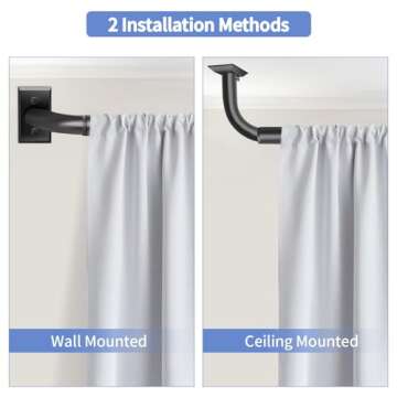ZYRW Adjustable Blackout Curtain Rod for Windows 28-48 Inches