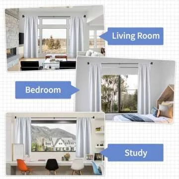 ZYRW Adjustable Blackout Curtain Rod for Windows 28-48 Inches