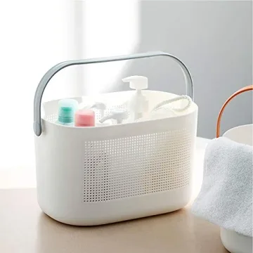 UUJOLY Plastic Shower Caddy Organizer Baskets, Grey