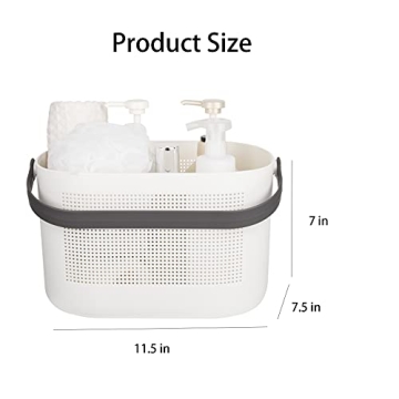 UUJOLY Plastic Shower Caddy Organizer Baskets, Grey