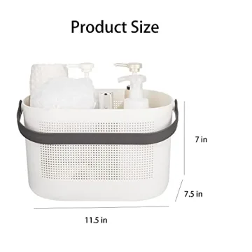 UUJOLY Plastic Shower Caddy Organizer Baskets, Grey