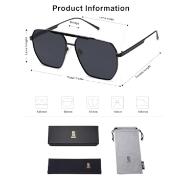 SOJOS Retro Oversized Polarized Sunglasses for All Styles