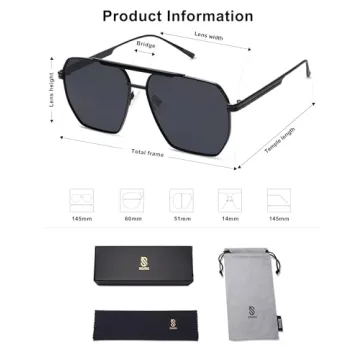 SOJOS Retro Oversized Polarized Sunglasses for All Styles