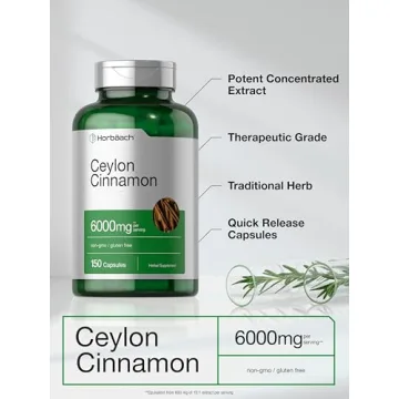 Premium Ceylon Cinnamon 6000mg Capsules Non-GMO Gluten Free