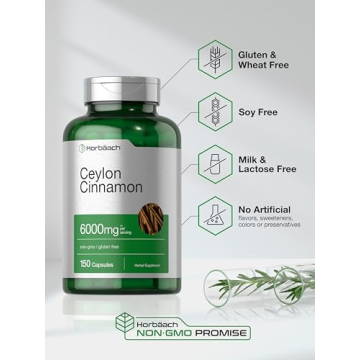 Premium Ceylon Cinnamon 6000mg Capsules Non-GMO Gluten Free