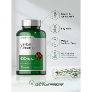 Premium Ceylon Cinnamon 6000mg Capsules Non-GMO Gluten Free
