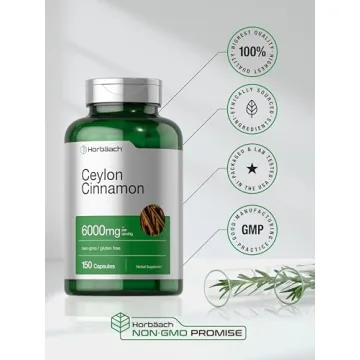 Premium Ceylon Cinnamon 6000mg Capsules Non-GMO Gluten Free