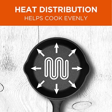 COMMERCIAL CHEF 6.5 Inch Cast Iron Skillet Versatile Cookware