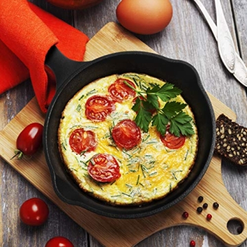 COMMERCIAL CHEF 6.5 Inch Cast Iron Skillet Versatile Cookware