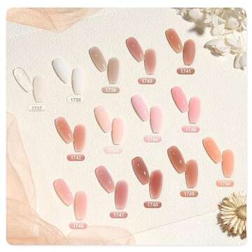 GAOY Poly Extension Nail Gel Kit with UV Light, 14 Pcs Natural Pink Nude Poly Nail Gel Starter Kit w...