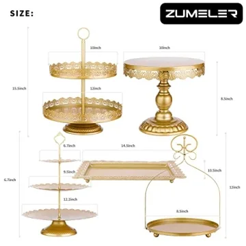 Elegant 5Pcs Gold Cake Stand Set for Events